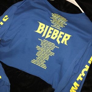 Blue Justin Bieber shirt
